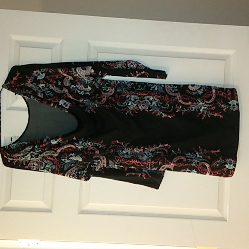 NWT Women's BCBG MAXAZRIA  Black Floral Shirt Dress Size M